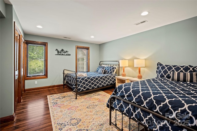 2045 Hogback Mountain Rd, Tryon, NC 28782 - bedroom with dark wood-style floors and recessed lighting