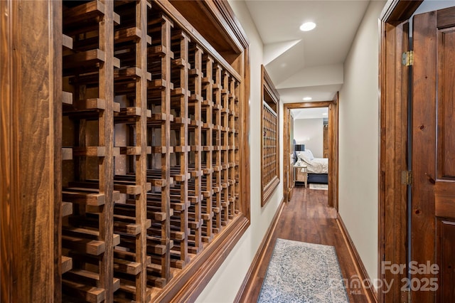 2045 Hogback Mountain Rd, Tryon, NC 28782 - wine cellar featuring dark wood-type flooring and recessed lighting