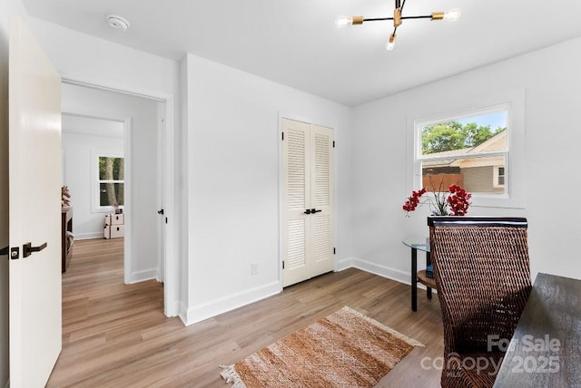 1426 Larkfield Ln, Charlotte, NC 28210 - office space with light wood-type flooring and a chandelier