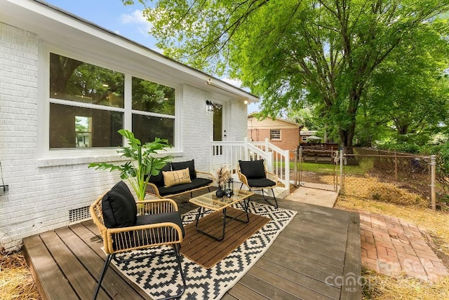 1426 Larkfield Ln, Charlotte, NC 28210 - deck with an outdoor living space