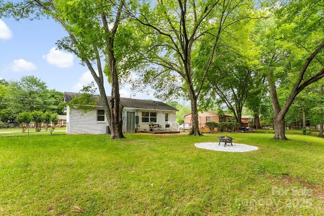 1426 Larkfield Ln, Charlotte, NC 28210 - view of green lawn with an outdoor fire pit