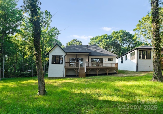 1622 Burtonwood Cir, Charlotte, NC 28212 - rear view of property featuring a deck and a lawn