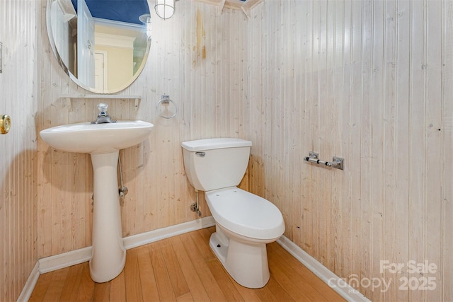 2001 Enderbury Dr, Indian Trail, NC 28079 - half bathroom with wood finished floors and wood walls
