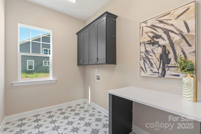8680 Sherrills Ford Rd, Sherrills Ford, NC 28673 - laundry area featuring light floors, cabinet space, and washer hookup