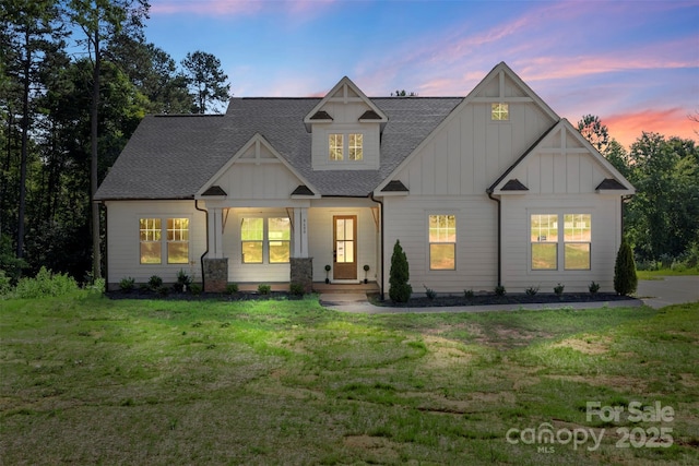8680 Sherrills Ford Rd, Sherrills Ford, NC 28673 - view of front of house featuring board and batten siding, roof with shingles, and a front yard