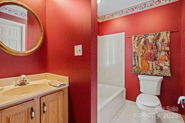 104 Overlook Dr, Flat Rock, NC 28731 - bathroom featuring vanity, a tub to relax in, and tile patterned floors