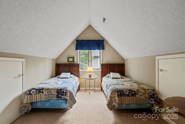 104 Overlook Dr, Flat Rock, NC 28731 - carpeted bedroom with a textured ceiling and lofted ceiling