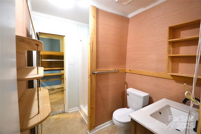 416 E Union St, Marshville, NC 28103 - bathroom featuring ornamental molding, vanity, and tile patterned flooring