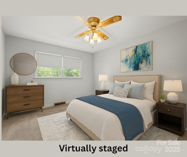 128 Howie St, Mount Holly, NC 28120 - carpeted bedroom with baseboards and ceiling fan
