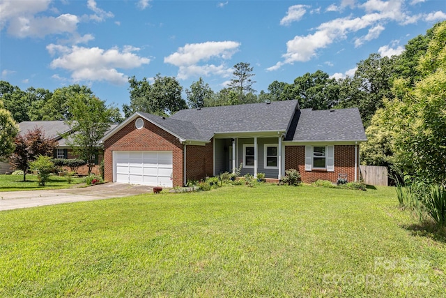 9520 Marshbrooke Rd, Matthews, NC 28105 - view of front facade featuring a garage, brick siding, concrete driveway, and roof with shingles