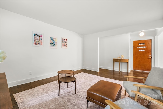 5320 Kildare Dr, Charlotte, NC 28215 - living area featuring baseboards and wood finished floors