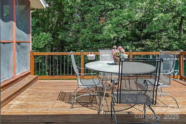 5922 Sullins Rd, Charlotte, NC 28214 - wooden terrace featuring outdoor dining area
