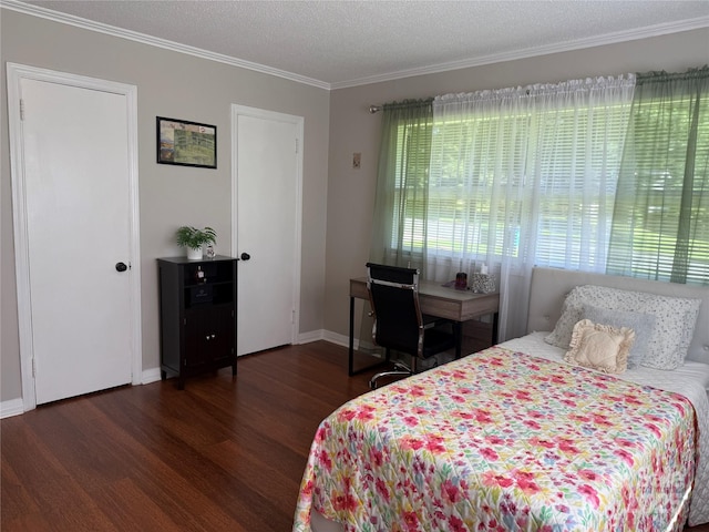 708 E St Unit 8, 9, Albemarle, NC 28001 - bedroom with wood finished floors, crown molding, and a textured ceiling