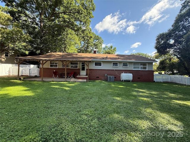 708 E St Unit 8, 9, Albemarle, NC 28001 - back of house featuring heating fuel, a patio area, crawl space, and a fenced backyard