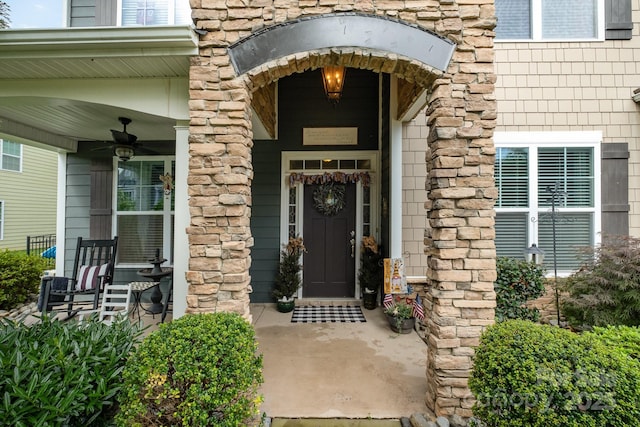 183 Canoe Pole Ln, Mooresville, NC 28117 - property entrance with stone siding and covered porch
