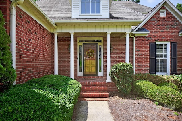 803 Woodmoore Ln, Kannapolis, NC 28081 - entrance to property featuring brick siding and a shingled roof