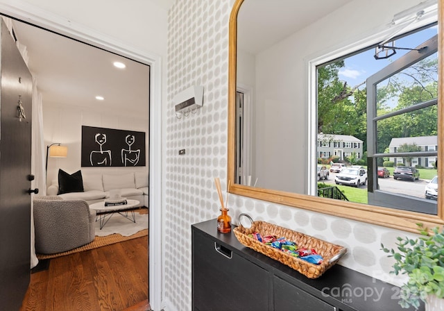504 Wakefield Dr Unit A, Charlotte, NC 28209 - hallway with wood finished floors and recessed lighting
