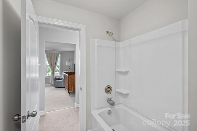 1335 Bryson Gap Dr, Fort Mill, SC 29715 - bathroom featuring washtub / shower combination and tile patterned floors