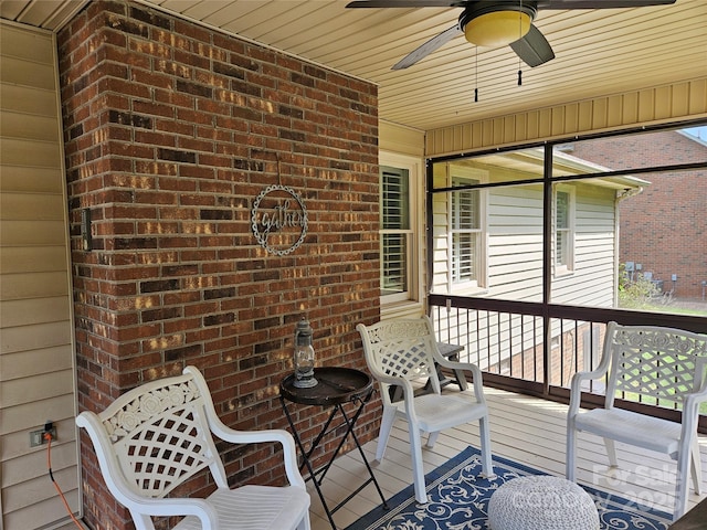 217 Rock Creek Dr, Lincolnton, NC 28092 - sunroom / solarium with a ceiling fan