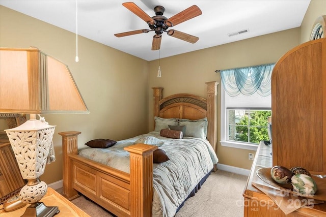 16402 Doves Canyon Ln, Charlotte, NC 28278 - bedroom with light carpet and a ceiling fan
