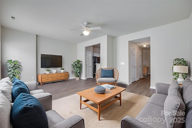 764 Atherton Way, Rock Hill, SC 29730 - living room with wood finished floors and a ceiling fan