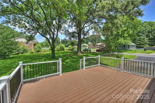 3729 Woodleaf Rd, Charlotte, NC 28205 - wooden terrace featuring a yard