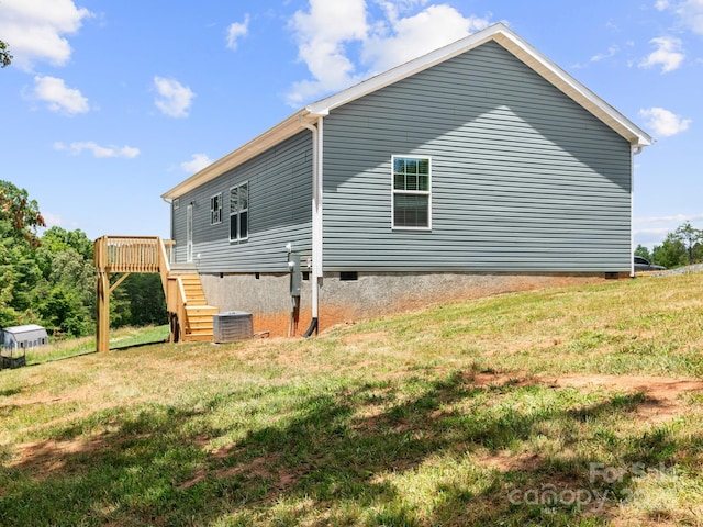 207 Walnut Branch Rd, Weaverville, NC 28787 - view of side of property with stairway, crawl space, and a yard