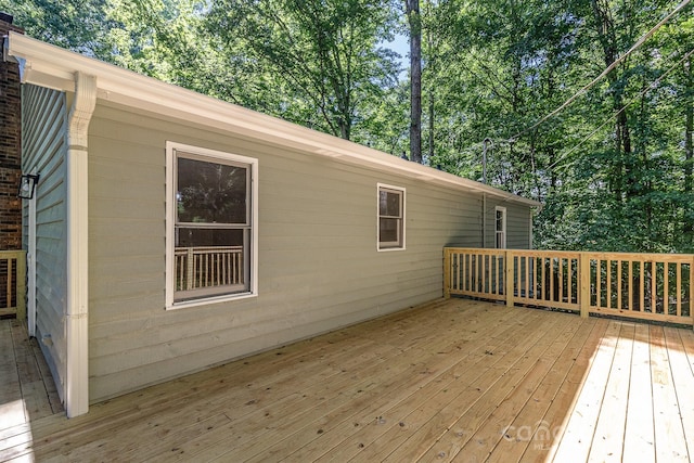 1118 Brookwood Dr, Stanley, NC 28164 - wooden terrace with view of wooded area
