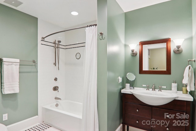 203 6th Ave W Unit 2A, Hendersonville, NC 28739 - bathroom with vanity and shower / bathtub combination with curtain
