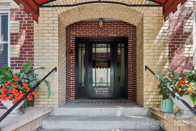 203 6th Ave W Unit 2A, Hendersonville, NC 28739 - property entrance featuring brick siding
