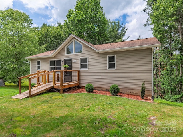286 Keith Dr, Canton, NC 28716 - back of house with a deck and a lawn