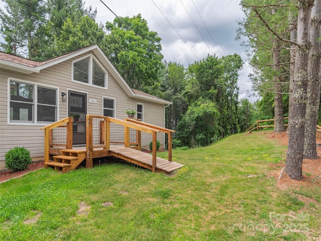286 Keith Dr, Canton, NC 28716 - view of green lawn with a deck