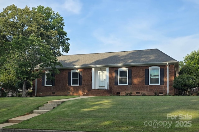 1280 Queensgate St, Gastonia, NC 28054 - single story home featuring crawl space, brick siding, and a front lawn