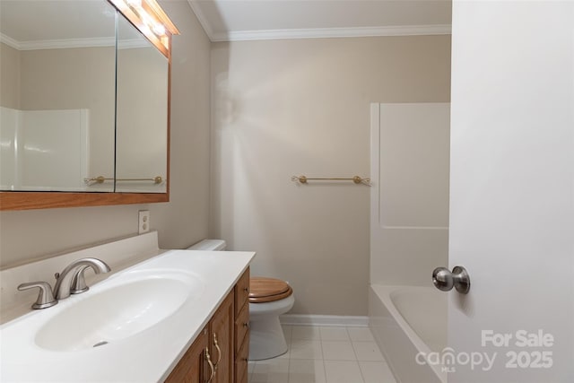 1280 Queensgate St, Gastonia, NC 28054 - bathroom featuring vanity, ornamental molding, and tile patterned floors