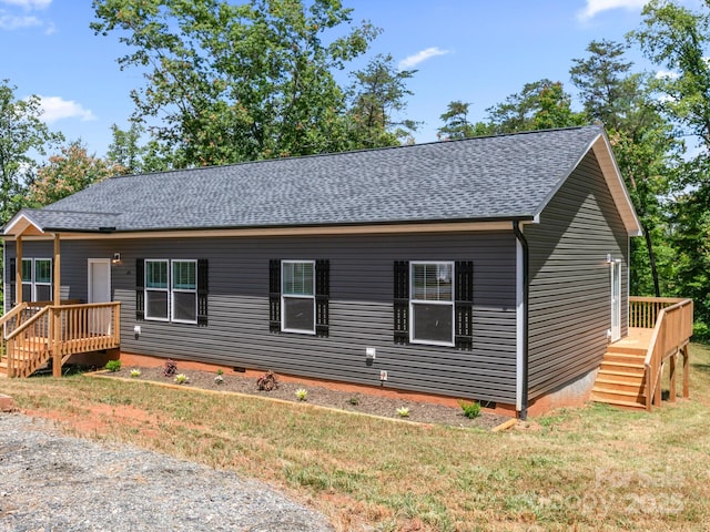 208 Walnut Branch Rd, Weaverville, NC 28787 - view of front of property with a front lawn, roof with shingles, and crawl space