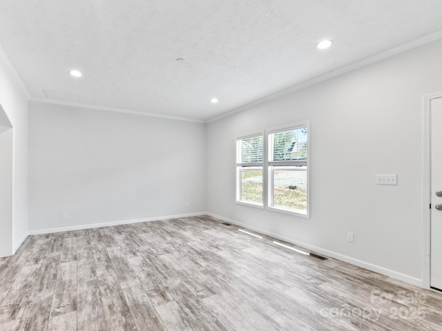 208 Walnut Branch Rd, Weaverville, NC 28787 - spare room with ornamental molding, wood finished floors, and recessed lighting