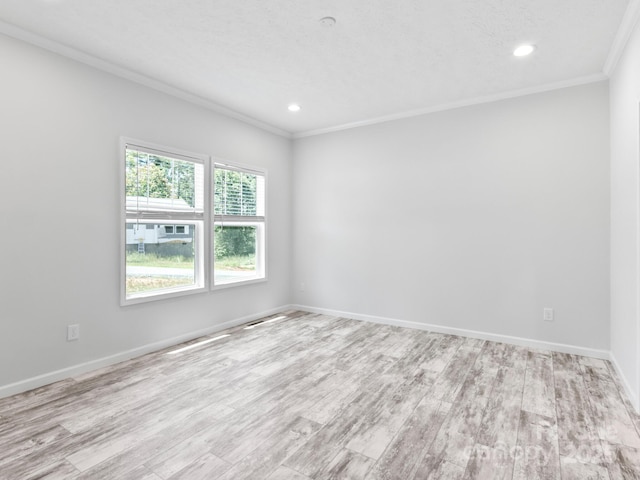 208 Walnut Branch Rd, Weaverville, NC 28787 - empty room featuring crown molding, light wood-type flooring, and recessed lighting