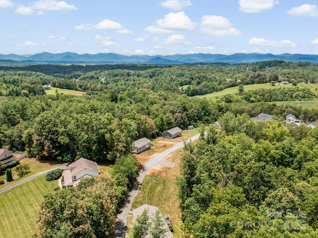 208 Walnut Branch Rd, Weaverville, NC 28787 - drone / aerial view of a heavily wooded area and a mountain backdrop