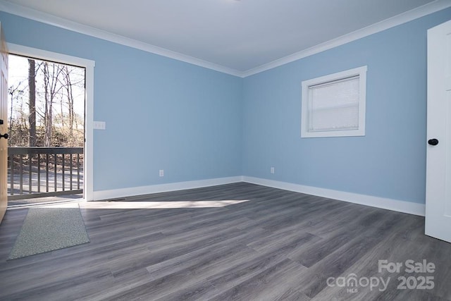 305 E Henry St, Belmont, NC 28012 - empty room with dark wood-style floors and crown molding