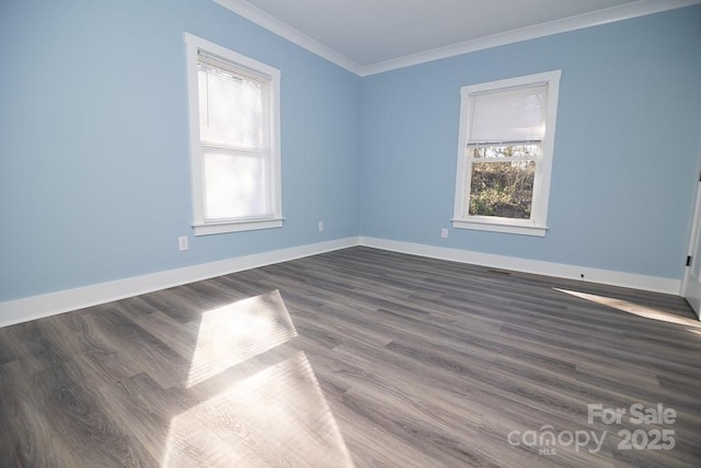 305 E Henry St, Belmont, NC 28012 - unfurnished room featuring dark wood-style floors and ornamental molding