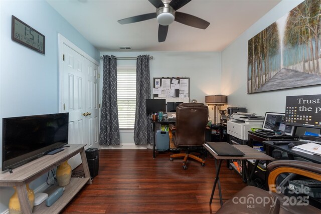 115 White Ash Dr Unit E, Asheville, NC 28801 - office with wood finished floors and ceiling fan
