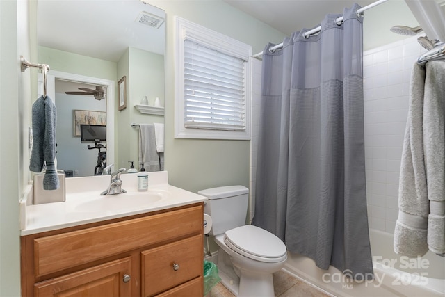 115 White Ash Dr Unit E, Asheville, NC 28801 - full bathroom with vanity, shower / tub combo with curtain, and tile patterned flooring