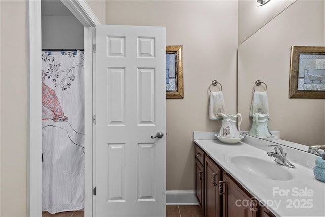 3020 Waxhaw Crossing Dr, Waxhaw, NC 28173 - bathroom with vanity and tile patterned flooring