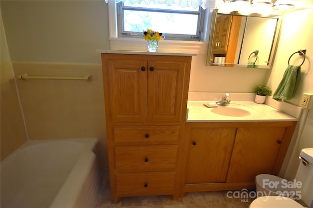 141 Azalea Dr, Connelly Springs, NC 28612 - bathroom with vanity and a tub to relax in