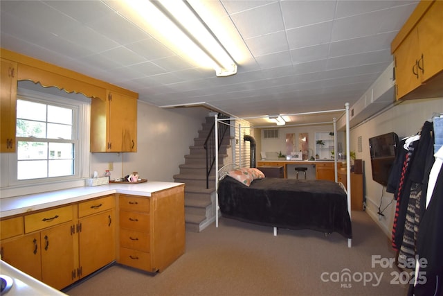 141 Azalea Dr, Connelly Springs, NC 28612 - kitchen with light countertops and light colored carpet