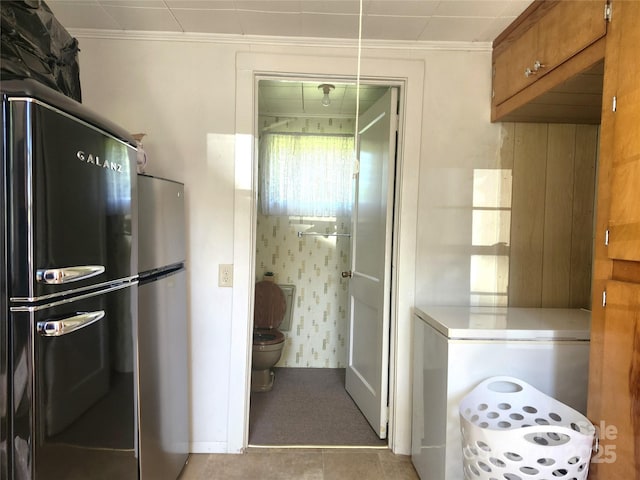 141 Azalea Dr, Connelly Springs, NC 28612 - bathroom with toilet and ornamental molding