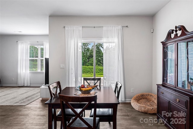 192 Culloden Dr, Mocksville, NC 27028 - dining space featuring dark wood-style floors and baseboards