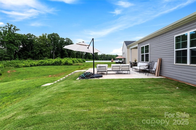 192 Culloden Dr, Mocksville, NC 27028 - view of green lawn with a patio area and outdoor lounge area