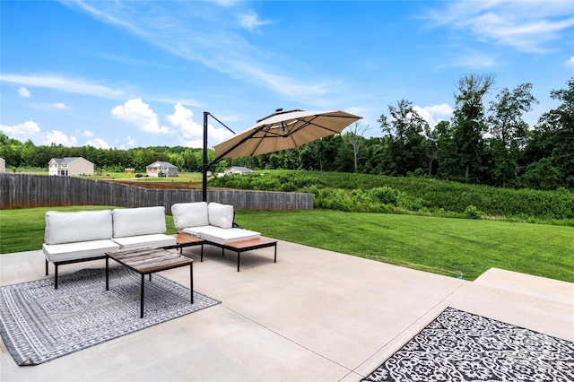 192 Culloden Dr, Mocksville, NC 27028 - fenced backyard featuring a patio and an outdoor living space
