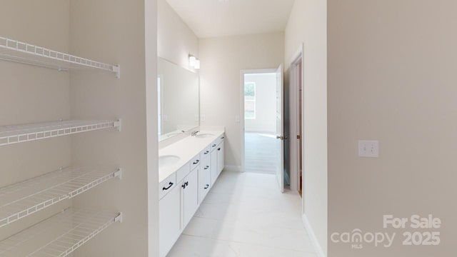 608 Banter Ln Unit 31, Cramerton, NC 28032 - bathroom with double vanity and baseboards